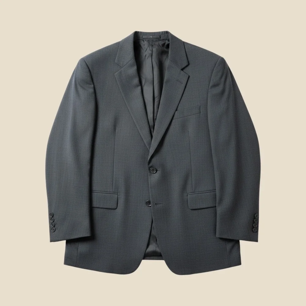 Blazer Jos. A. Bank 44R Charcoal Gray 100% Wool Two Button Single Vent Jacket